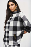 JOSEPH RIBKOFF PLEATHER TRIM PONCHO