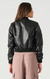 DEX FAUX LEATHER BOMBER JACKET