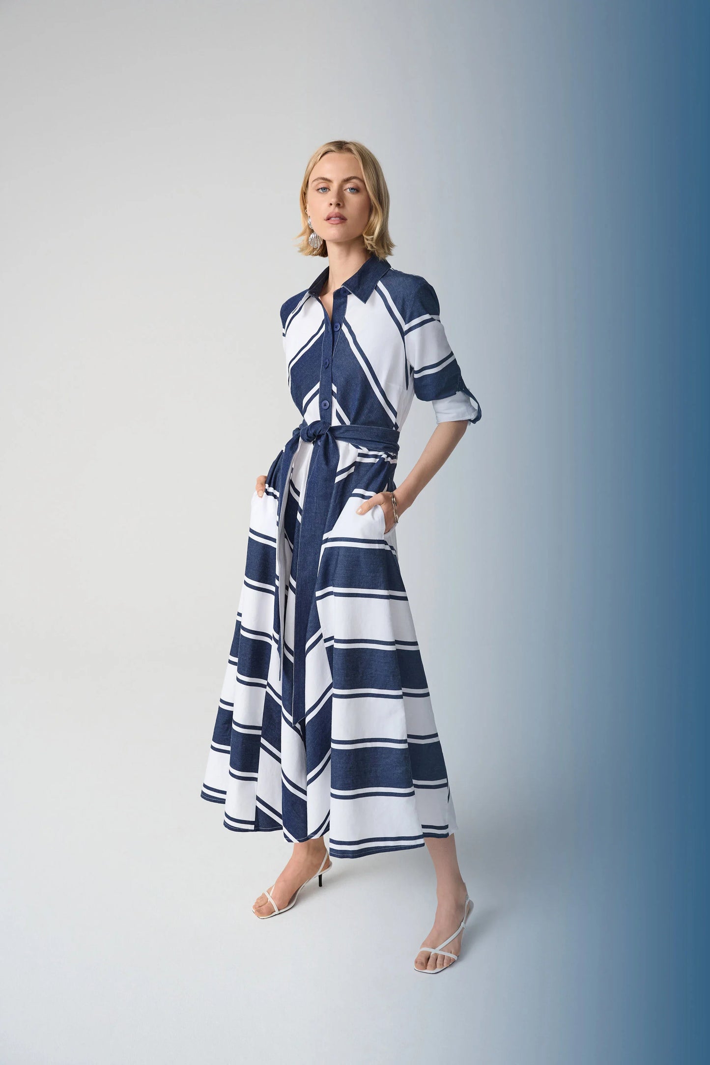 JOSEPH R DRESS LONG BUTTON FRO