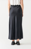 BLACK TAPE SATIN MAXI SKIRT