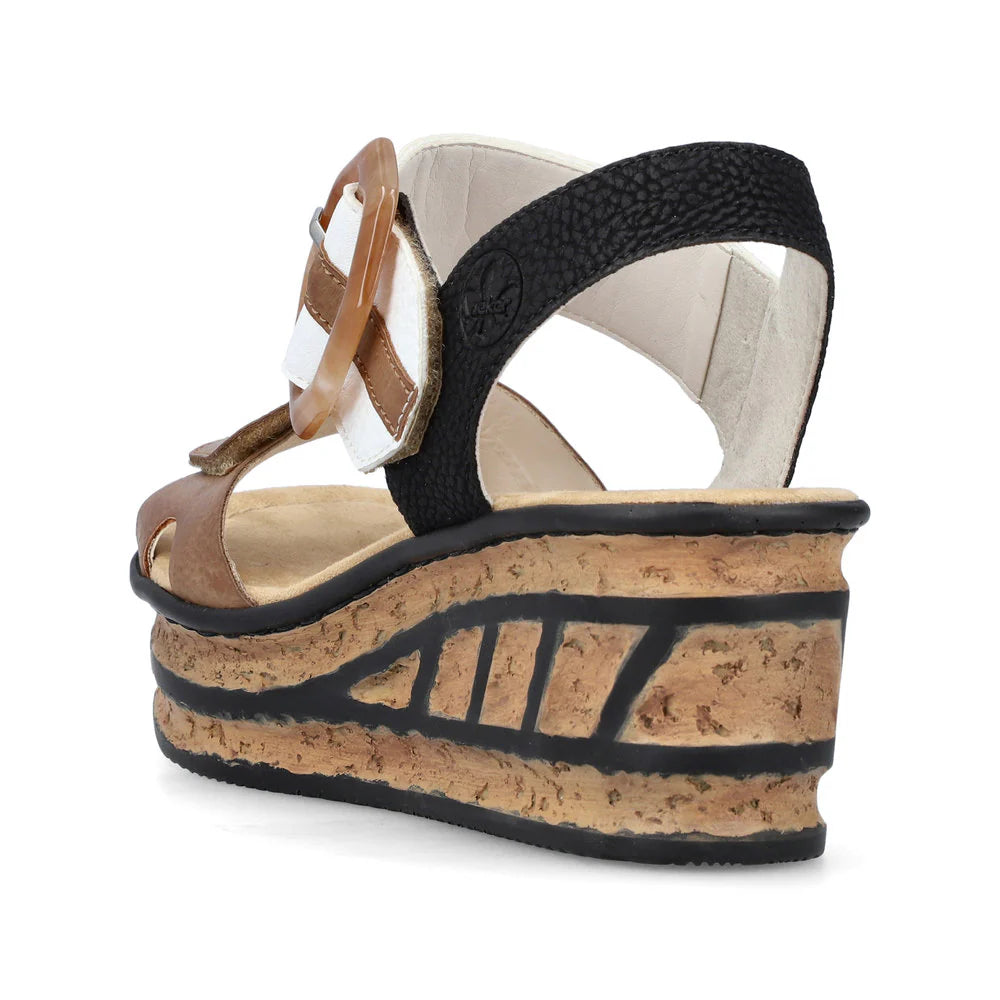 RIEKER WEDGE SANDAL ANKLE STRA