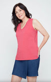 RENUAR BUTTON V-NECK TANK TOP