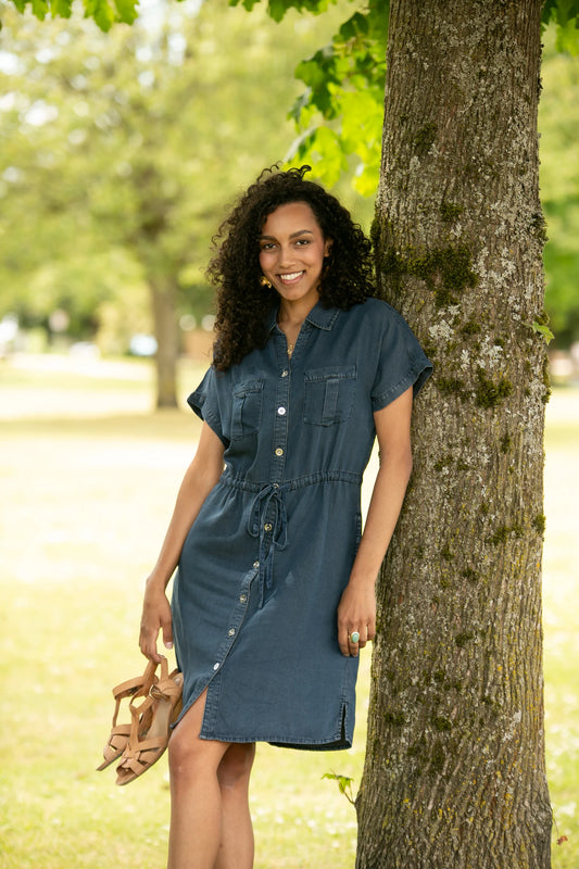 PAPILLON TENCEL SHIRT DRESS