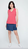 RENUAR BUTTON V-NECK TANK TOP