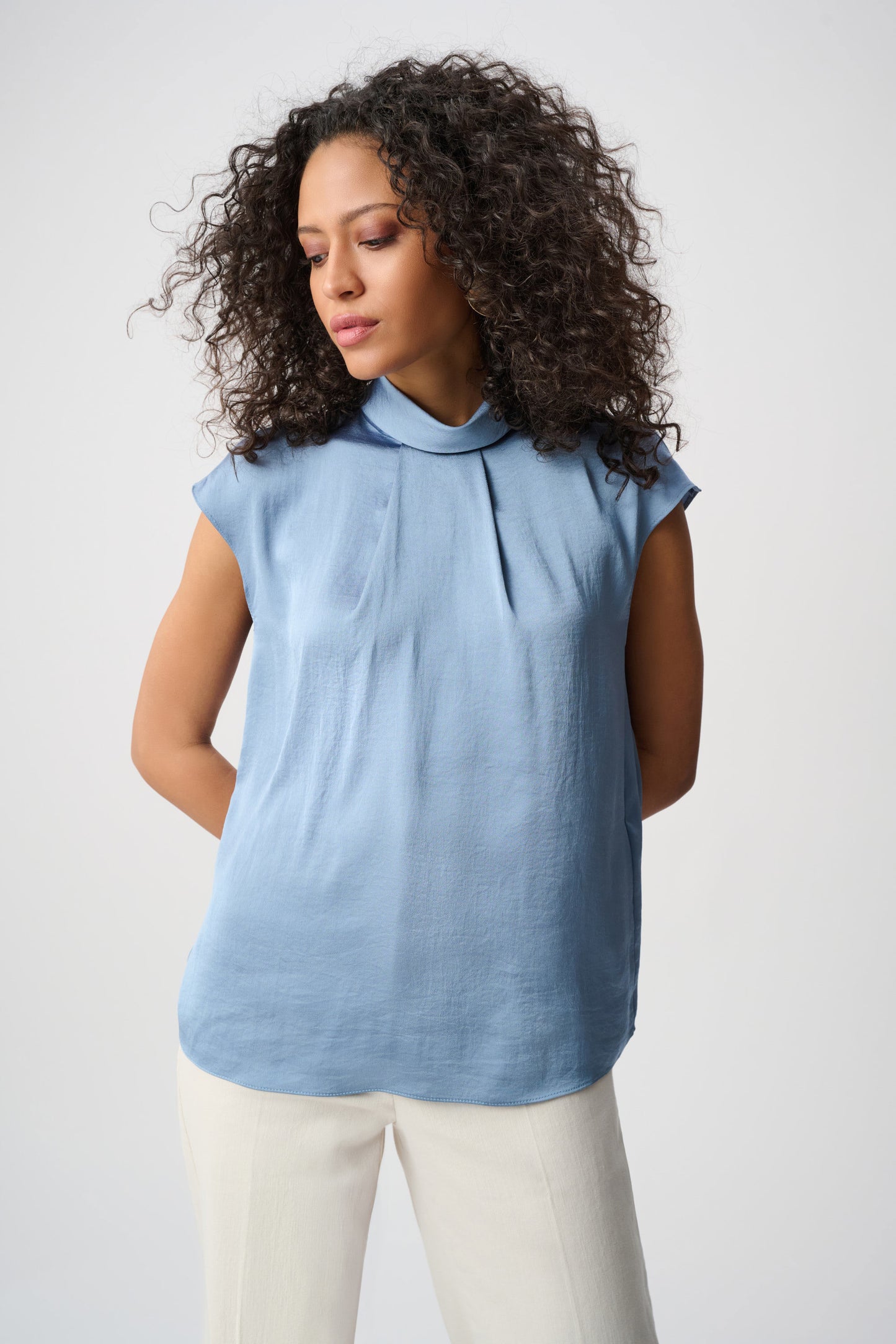 JOSEPH R BLOUSE SLEEVELESS SIL
