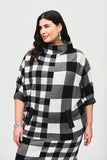 JOSEPH RIBKOFF PLEATHER TRIM PONCHO