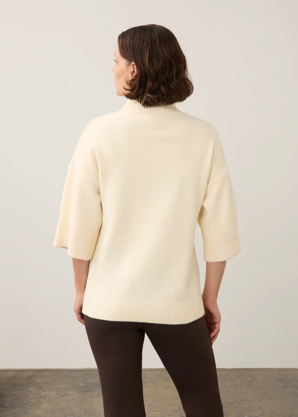 FDJ SWEATER MOCK NECK ELBOW SLEEVE