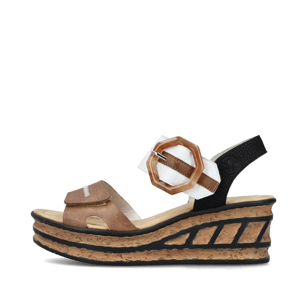 RIEKER WEDGE SANDAL ANKLE STRA