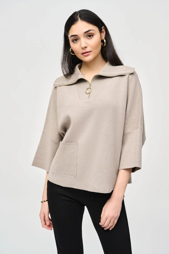 JOSEPH RIBKOFF ZIP TURTLENECK SWEATER