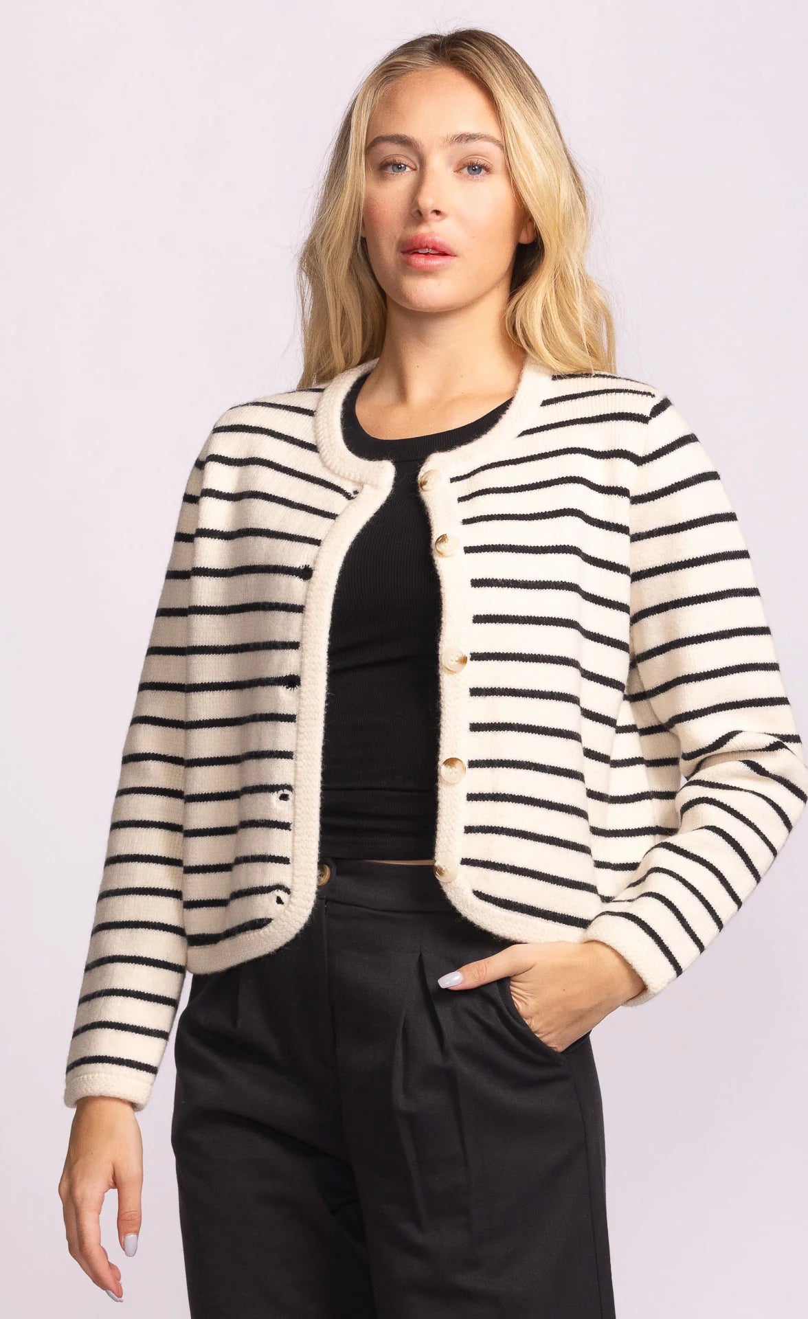 PINK MARTINI BUTTON FRONT CARDIGAN