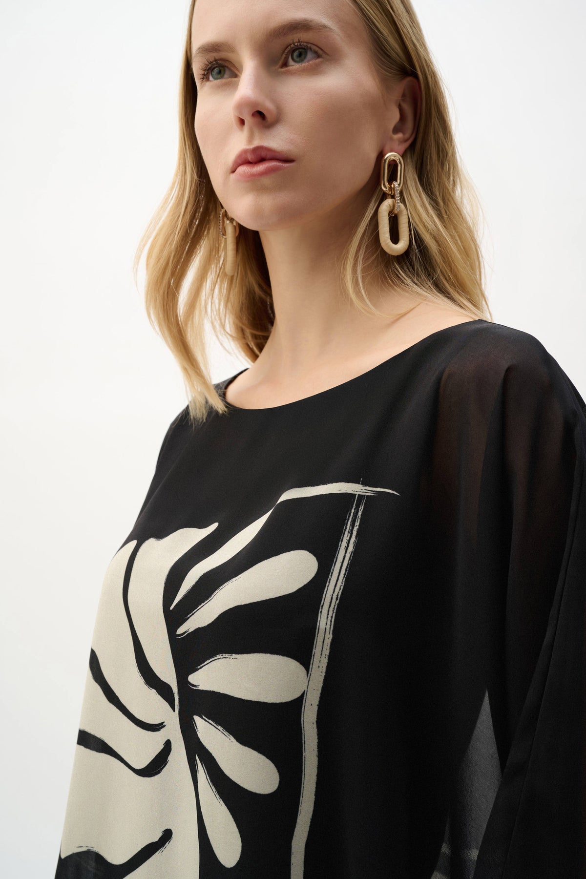 JOSEPH R BLOUSE OVERLAY CHIFFON