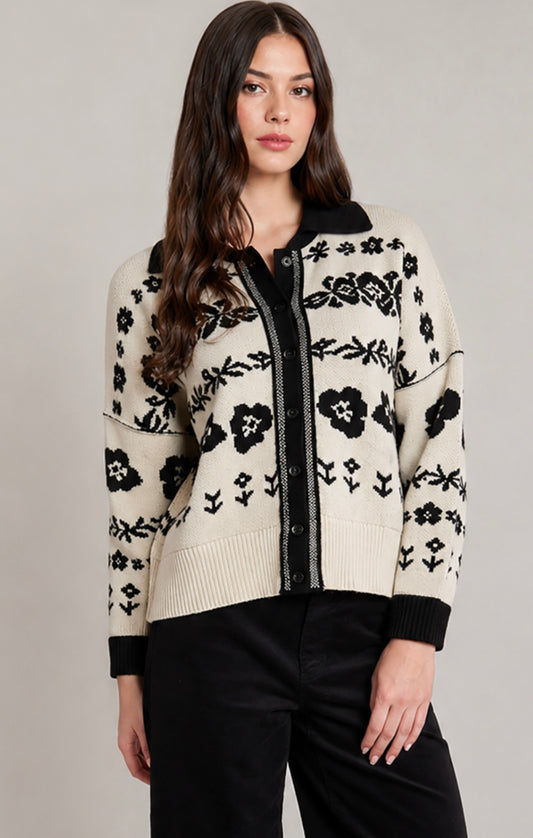 DEX JACQUARD CARDIGAN