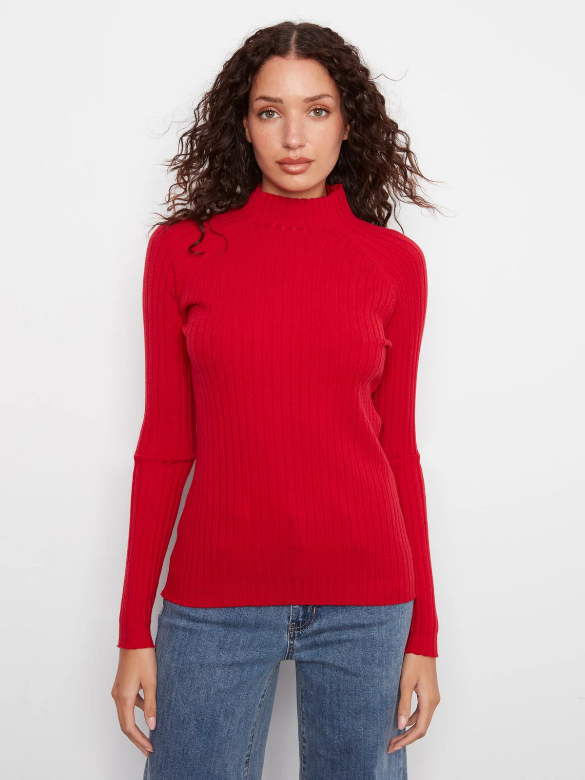 CHAR SWEATER RIBBED MOCK NECK