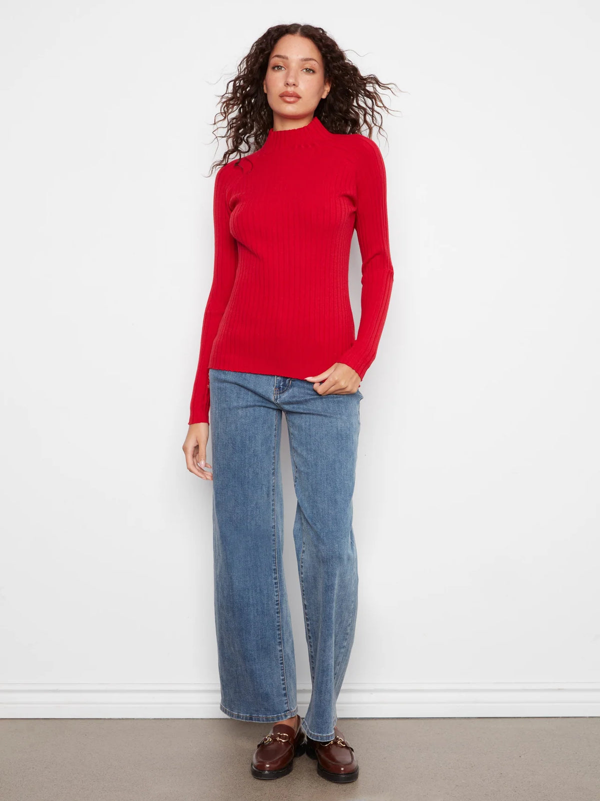 CHAR SWEATER RIBBED MOCK NECK