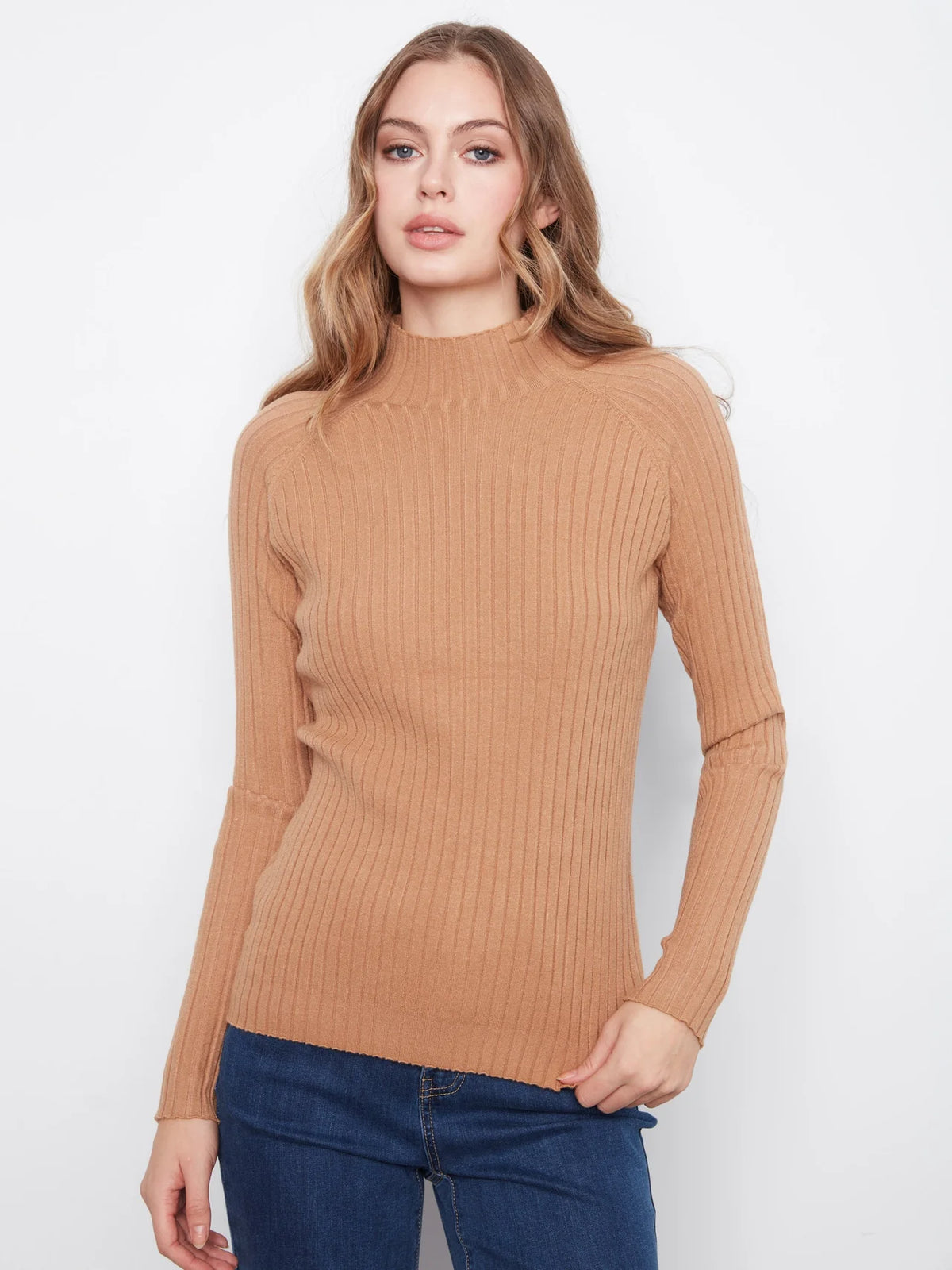 CHAR SWEATER RIBBED MOCK NECK