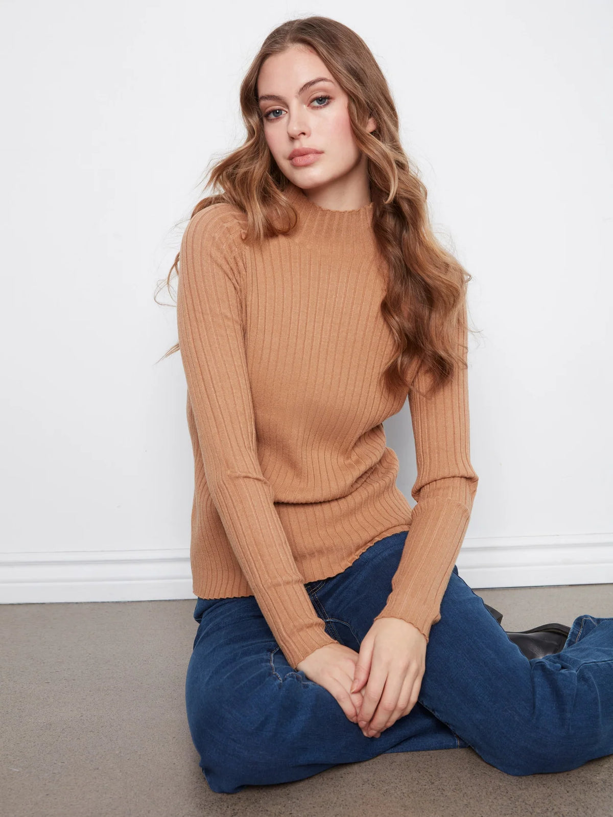 CHAR SWEATER RIBBED MOCK NECK