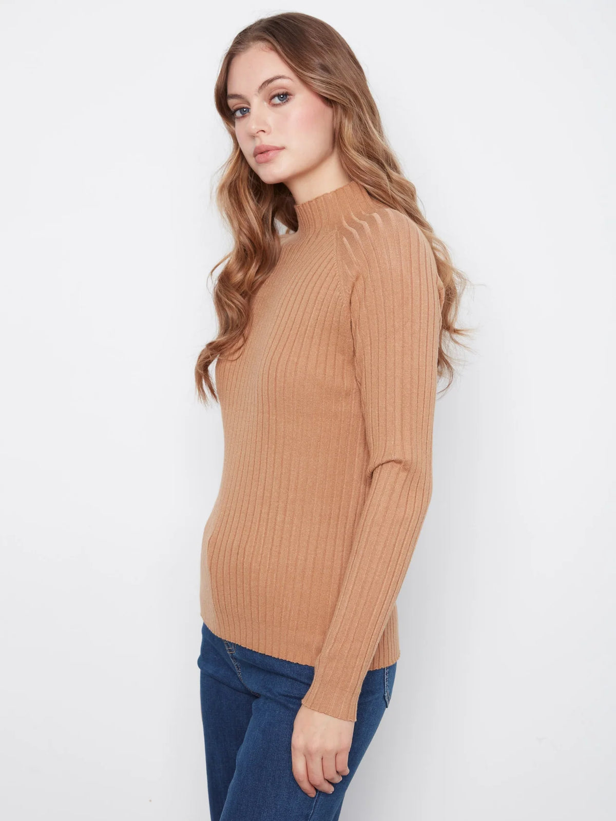CHAR SWEATER RIBBED MOCK NECK
