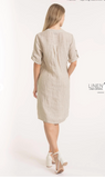 LINEN O SHORT SLEEVE DRESS