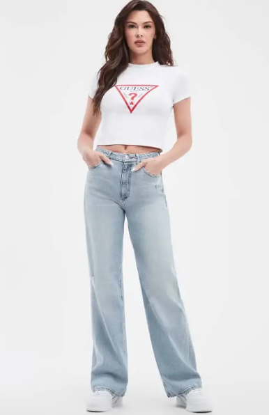 GUESS HIGH RISE WIDE LEG JEAN