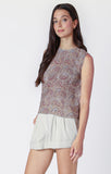 BLACK TAPE PLEATED BLOUSE