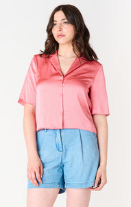 BLACK TAPE SILK BLOUSE