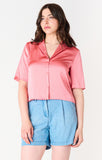 BLACK TAPE SILK BLOUSE